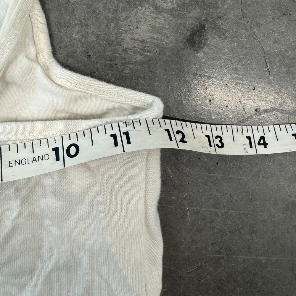 Vintage Y2k Justice For Girls White Rhinestone Mcbling Cami Tank Top Size 8 - Picture 3 of 5